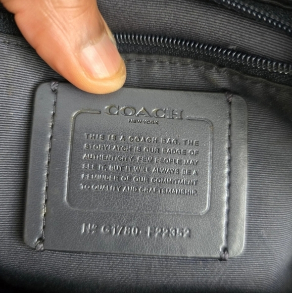 Authentic Coach Mini Leather Backpack Women Black Blue Logo Rare - Picture 10 of 11